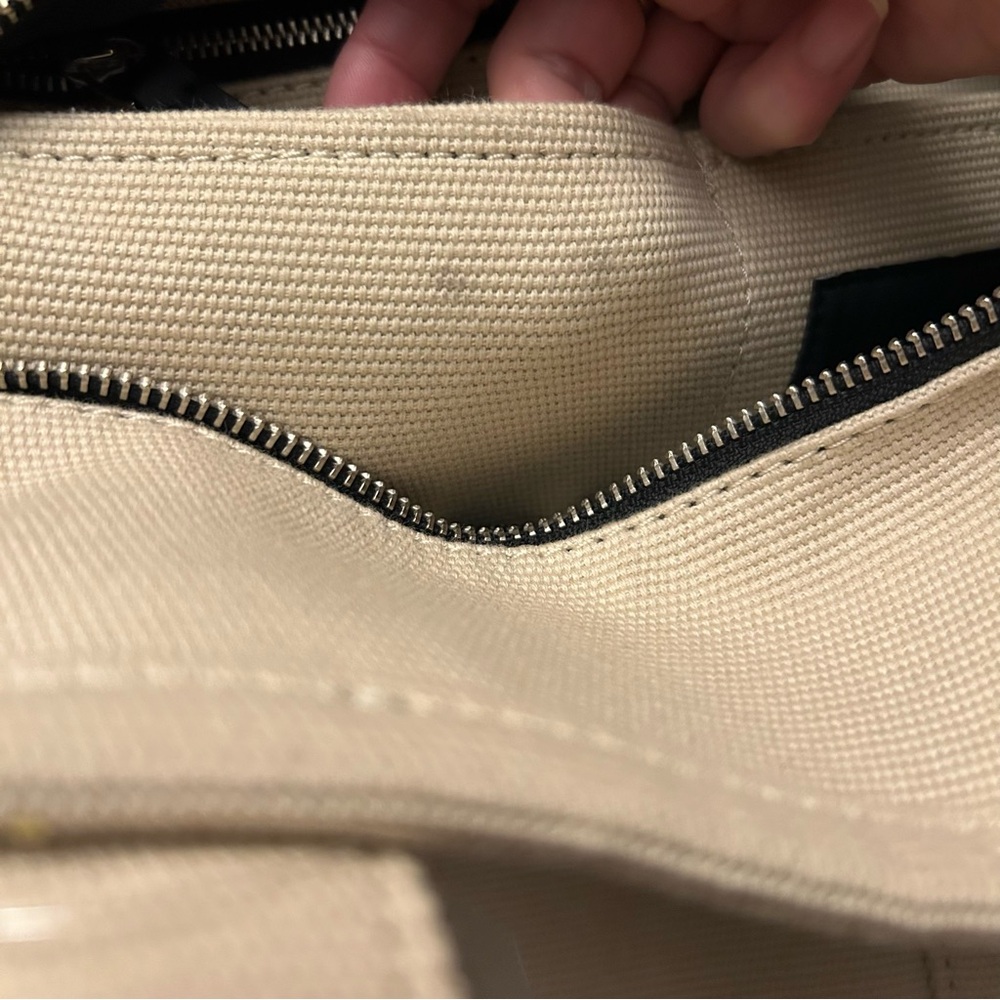 🆕 Marc Jacobs The Jacquard Medium traveller Tote Bag beige with contrast trim - Picture 13 of 16